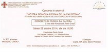 CONCERTO IN ONORE DI “NOSTRA SIGNORA REGINA DELLA PALESTINA”