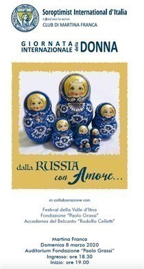 “Dalla Russia con amore…” (EVENTO RINVIATO A DATA DA DESTINARSI IN CONFORMITÀ ALLE DISPOSIZIONI DEL DPCM 04/03/2020)