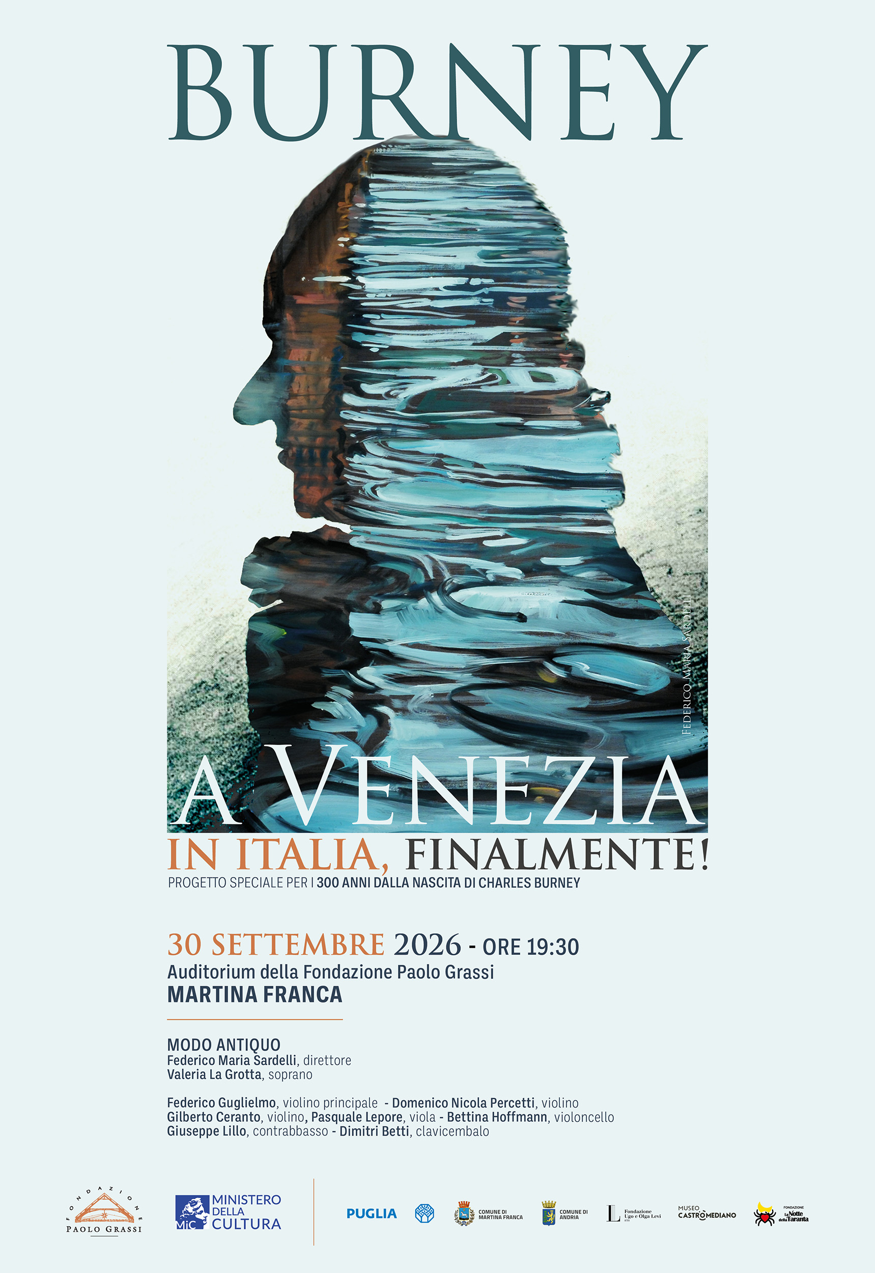 Mercoledì 30 Settembre 2026 alle ore 19:30 presso l'Auditorium della Fondazione Paolo Grassi prende avvio il percorso musicale sulle tracce dello scrittore, musicologo e organista Charles Burney, nell'ambito del Progetto Speciale MiC2026 