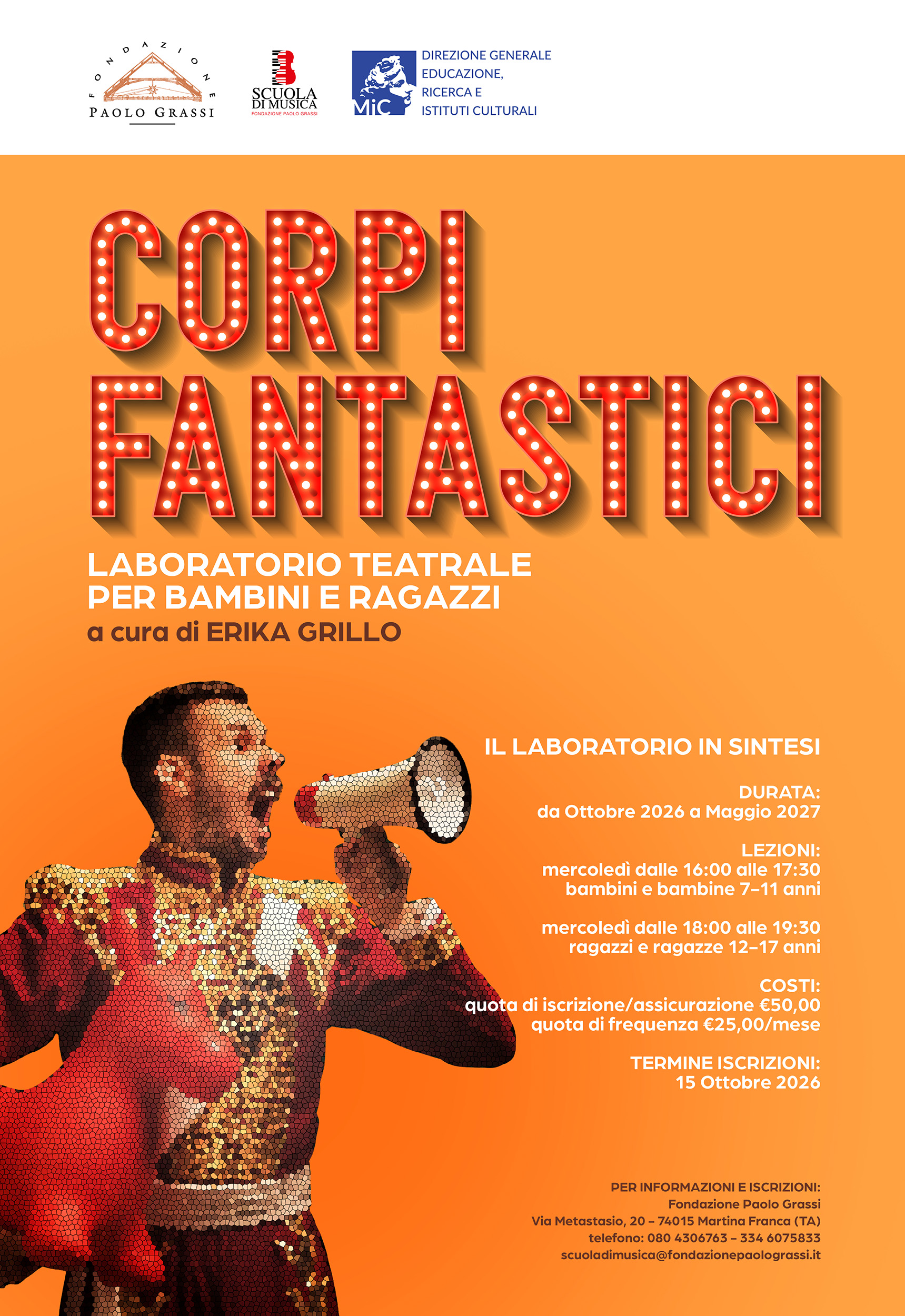 CORPI FANTASTICI 2026/2027 - Laboratori teatrali per bambini e ragazzi
