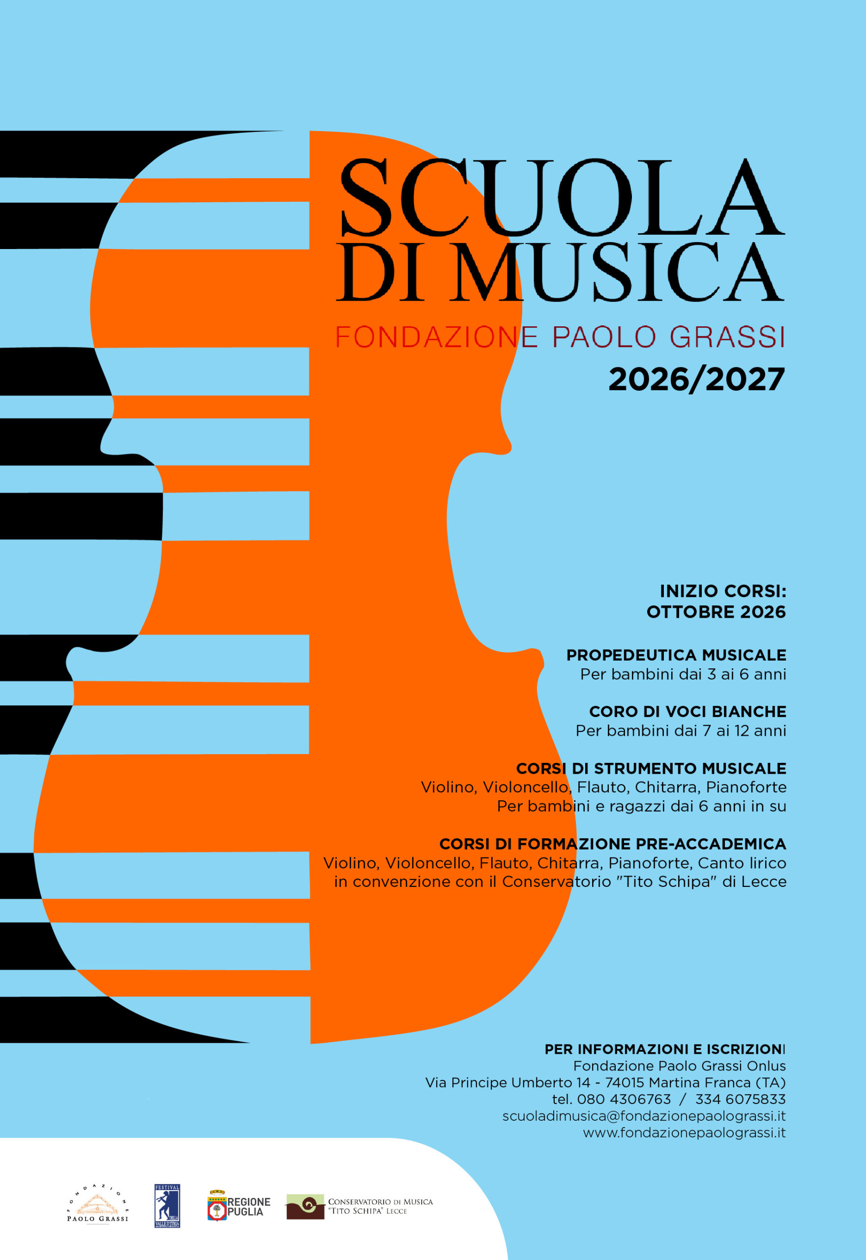 Scuola di musica: corsi di base e formazione preaccademica A. S. 2026/2027